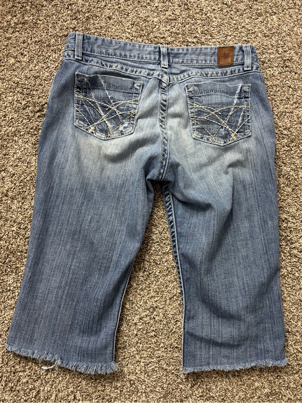 BKE Denim Light Blue Capri Cropped Y2K Jeans Woman Size 32
